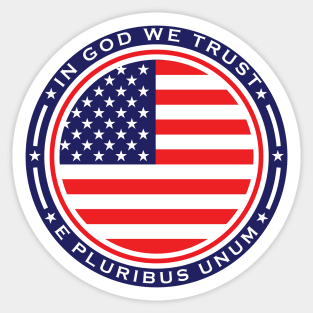 U.S. Flag & Mottos Sticker